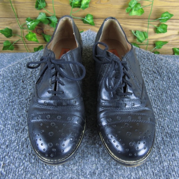 Miz Mooz Monaco Women 6 Black Leather Oxford Shoes Lace-Up Casual Comfort Style - Picture 2 of 7